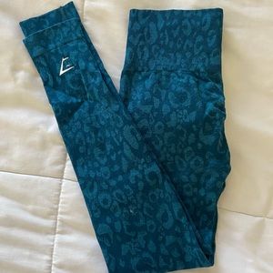 Gymshark Teal Leopard Print Leggings